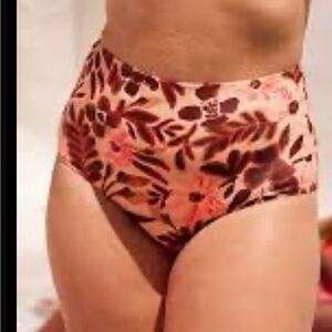 Aerie Floral Straight Scoop Bikini Size Xs